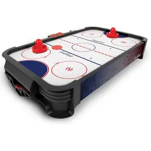 Tabletop Air Hockey Table Pro - Black & White - LED Scoreboard for Hockey Game - Includes Pucks & Pushers for Kids Table Games - Compact Durable Design for Tabletop Play