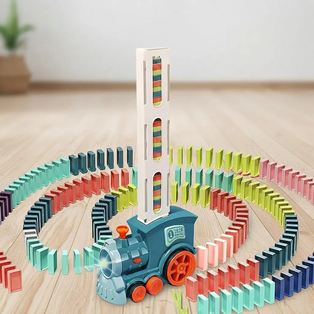 Domino Train Set – Creative Electric Building & Stacking Toy for Kids, Perfect Birthday or Christmas Gift
