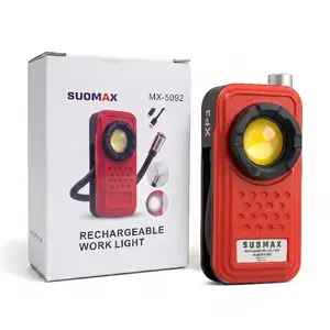 SUOMAX Mechanic Work Light，Rechargeable LED 600LM Flashlight, Under Hood Mechanic Light for Car Repair, Pocket Work Light Gooseneck Lamp,Dual Head Lamp, Magnetic Clip Aluminum Alloy Spotlight,for Repair Outdoor Camping Emergency