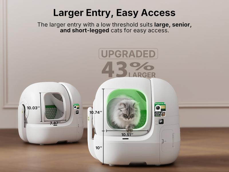 PETKIT PUROBOT MAX PRO2 AI-Camera Self Cleaning Cat Litter Box, 210° Wide Angle Lens, Automatic Cat Litter Box for Multiple Cats, 5G&2.4G WiFi/App Control/Odor-Free