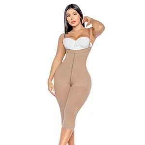 Colombian Butt Lifting Strapless Shapewear – Knee-Length Waist Snatching Faja | High Compression | Front Zipper