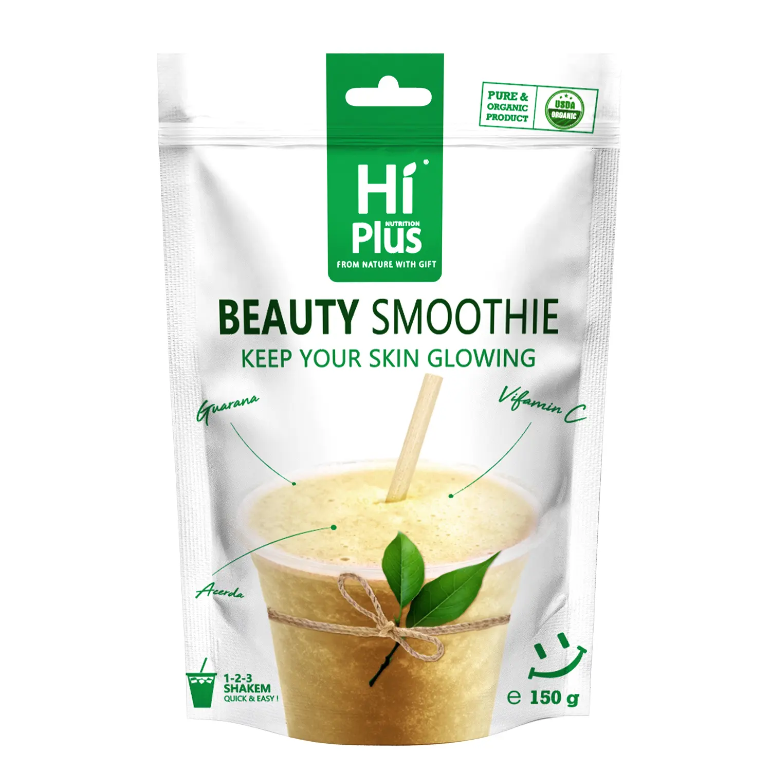 HiPlus Morning Boost Shake Plant Protein Vitamin C Quick Breakfast for Busy Days Vegan Gluten Free 150g Beauty Smoothie Powerhouse Ingredients collagen peptide powder colageno para mujeres collagen peptide collagen peptide