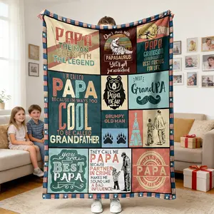 Father's Day gifts from daughters to dads, gifts from sons to dads, creative birthday gifts for dads, suitable for the office, camping, travel | machine-washable, four-season universal gifts, birthday and party small gifts, Flannel Throw Blankets