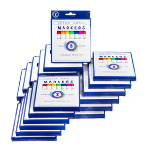 Color Swell Washable Bulk Markers - 18 Boxes of 8 Vibrant Colors (144 Total) Perfect for  Home School  - Broad Line Markers, Excellent Gifts  for Birthday, Halloween, Christmas Gift.