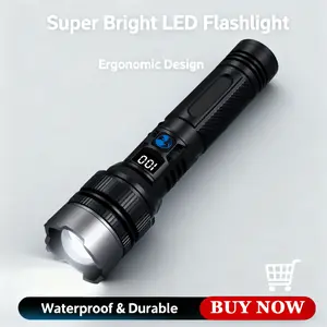 Two-In-One Power Bank Flashlight, Adjustable Focus, USB Rechargeable, Super Bright, High Lumen Flashlight, Essential for Camping, Emergencies, Fishing, Security