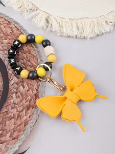Mama PU Butterfly Wristlet Keychain, Handmade Beaded Wrist Strap, Perfect Mother's Day Gift for Mom, Unique Jewelry Accessory, Keychain Accessories