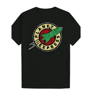 Men's Cotton T-Shirt Men'S Summer Casual Round Neck cotton Graphic T-Shirt with Planet Express Logo