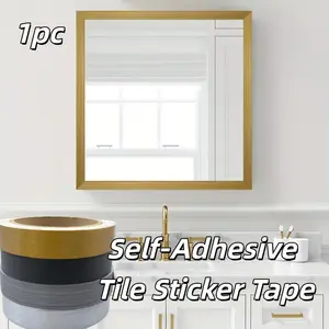 2cmx10meters 1pc Self-Adhesive Tile Sticker Tape, Grain Wallpaper, Textured Wallpaper, for Countertop Cupboard Cabinets Table Room Wardrobe Vinyl Film Renovation Wall Sticker