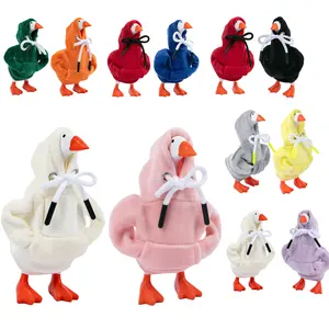 2 Pcs Mini Desk Goose Clothes Hoodies, Desk Goose Outfits 7 Inches, Porch Geese Costume Accessories Magnetic Desktop Geese Statue Table Decor