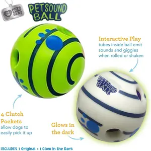 Sound-Enabled Dog Toy, Durable Chew Ball, Squeaky Pet Ball Toy for Boredom Relief