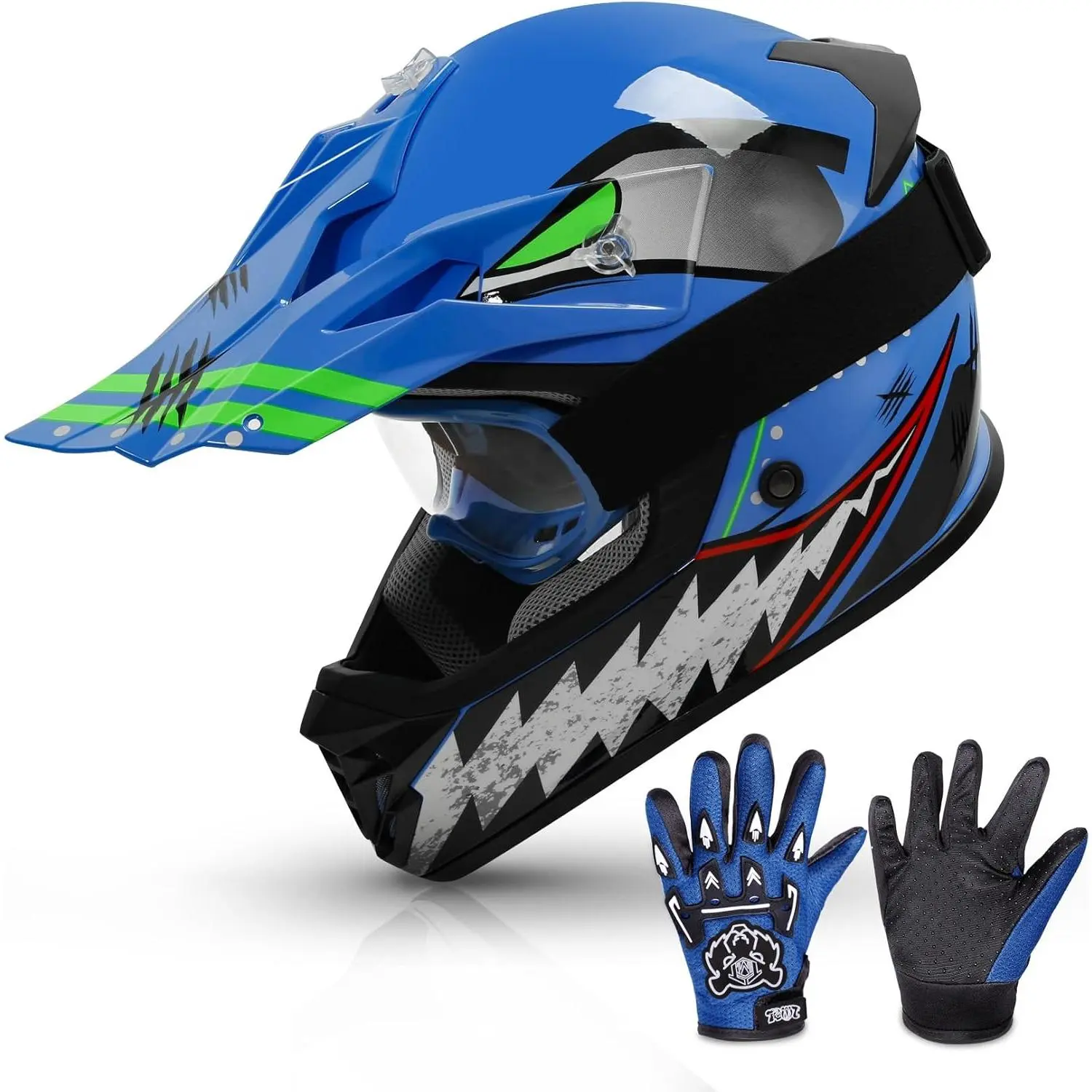 Youth Kids Dirt Bike Helmet Youth Motocross Helmet Full Face ATV Four Wheeler Motorcycle BMX Helmet for Boys Girls, Off-Road Protective Gear