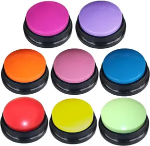 8-Color Voice Recording Buttons – Dog Communication Training Buzzers, 30-Second Record & Playback, Fun Gift for Home, Office, and Study – 8-Pack Set