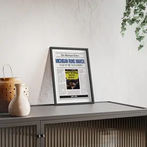 2026 National Championship Poster – Vintage Michiganbasketball Newspaper Wall Art, NCAA March Madness Commemorative Print, Laminated Photo Paper, Sport Fan Home Décor, Gift for Fan