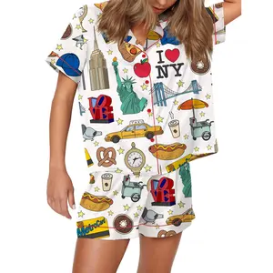 New York City Satin Pajama Set For Women