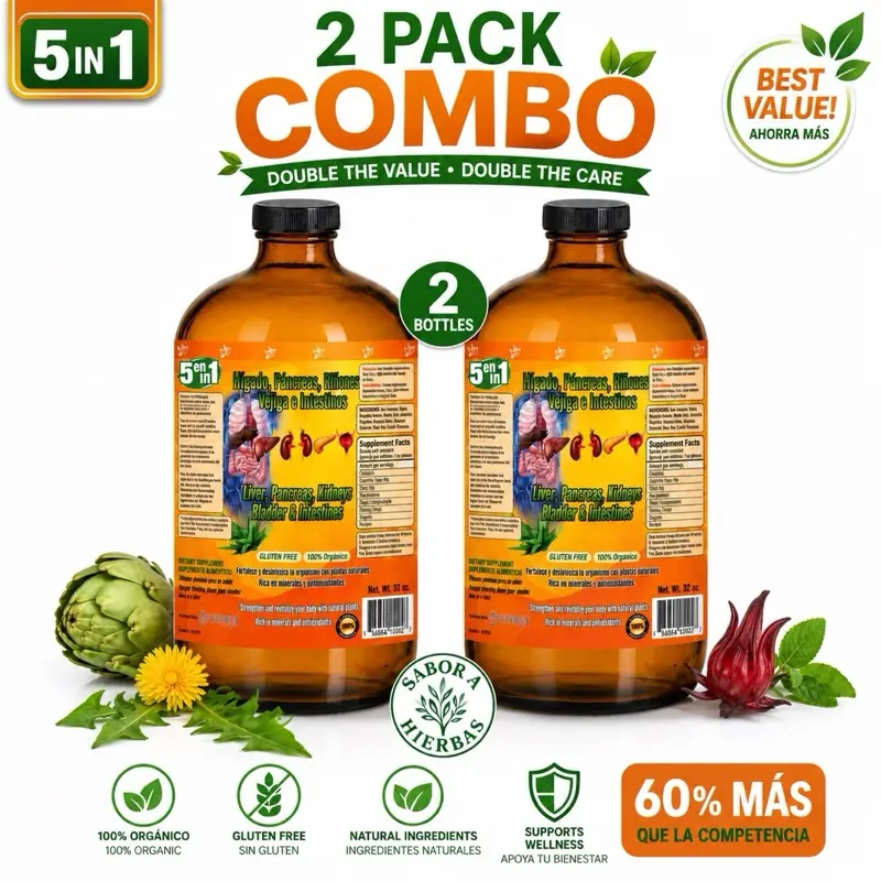 2 Pack de 5-in-1 Herbal Botanical Tonic, 32 oz Dietary Healthcare
