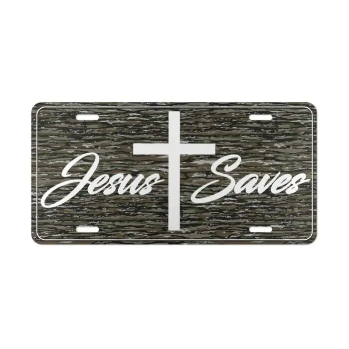 Camo Vanity Plate With Jesus Saves | Custom Truck Tag, Camo Decorative Auto Tag, Custom Car Truck Exterior Accessory