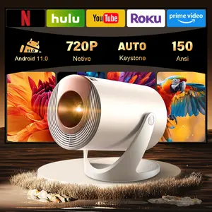 AMOVFILM 2026 Smart Mini Projector |  Native 1080P HD, Built-in Netflix, WiFi & Bluetooth, Auto Keystone, 180° Rotation, Portable Home Theater