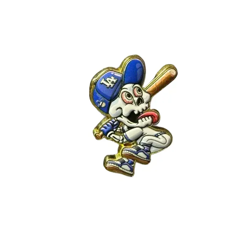 Baseball Skelly Pin - High-Quality Enamel Finish Durable Metal Backing Lightweight Original Design for Jackets Backpacks Hats