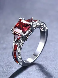 1 PC Classical Cubic Zirconia Statement Ring For Women For Valentine's Day Gift Wedding Anniversary Party Jewelry