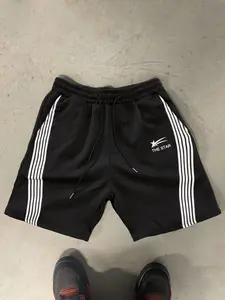 Unisex Letter Graphic Track Shorts, Regular Fit Casual Street Comfy Breathable Shorts for Summer, Unisex Bottoms for Daily Wear