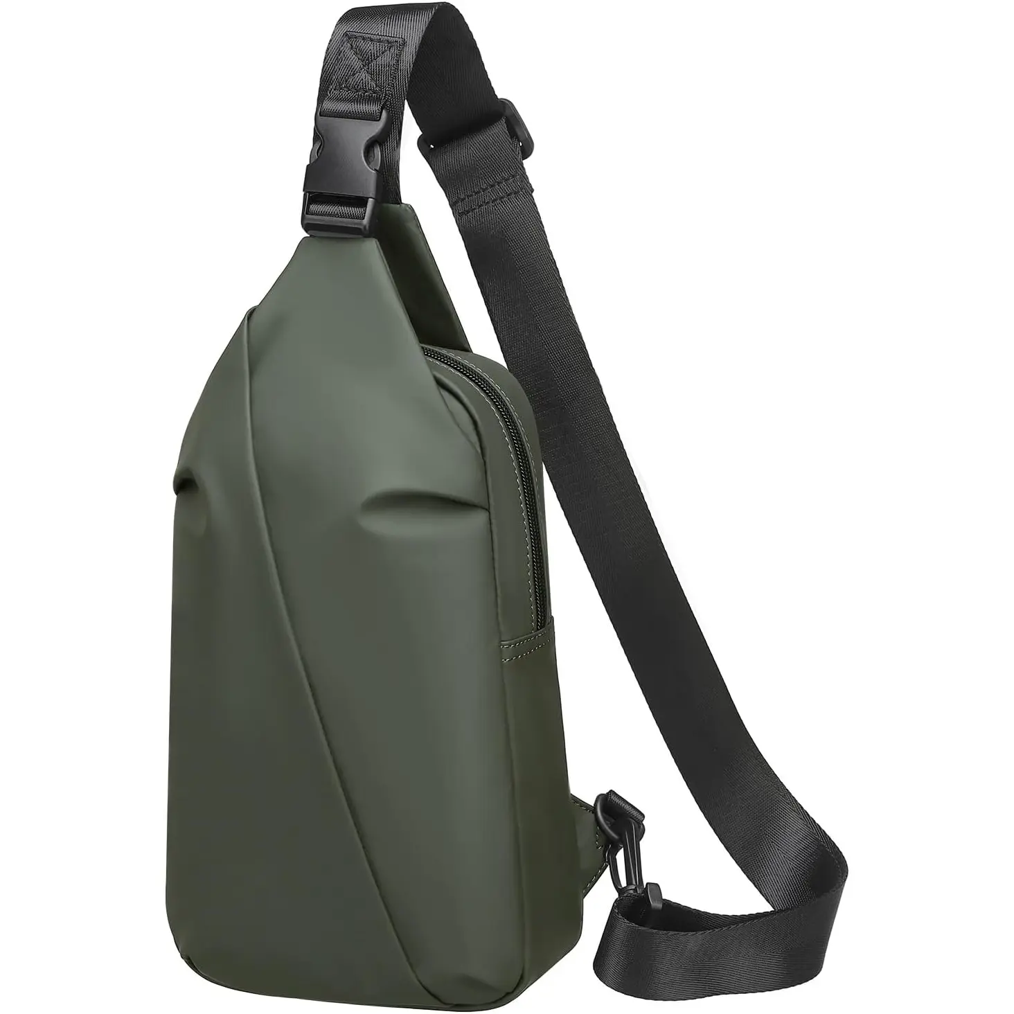 Small Sling Bag,  Nylon 7.9 Inch Crossbody Chest Bags Daypack Backpack with Anti- Pocket for Men Women (Dark Green)