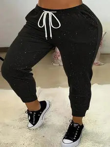 Fashion Plus Size Women's Casual Long Pants, Stylish High Waist Wide Leg Jeans, Comfortable All Seasons Wear, Trendy Ladies Clothing