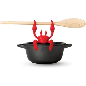 OTOTO Red the Crab Silicone Utensil Rest - Kitchen Gifts, Silicone Spoon Rest for Stove Top - Heat-Resistant, Funny Kitchen Gifts, Cooking Gifts - Non-Slip Spoon Holder Stove Organizer, Steam Releaser No Brand