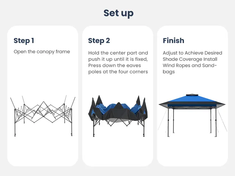 PHIVILLA Easy Set-up 13x13ft Pop-Up Canopy Gazebo Outdoor Tent 169 sq.ft Sun Shade Folding Design, Instant Portable Canopy Tent Outdoor Gazebo with Roller Bag,