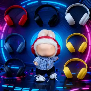 Labubu Doll Accessory Neon Headphone Bag for 17cm Dolls Cute Decorative Earphone Accessory