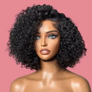 Wear and go short curly wig 5*5