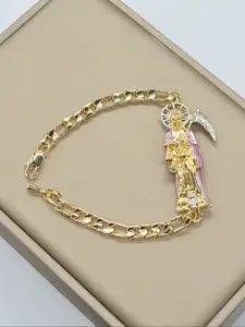 Santa Muerte Death God Hand Bracelet, High Quality Bracelet, Fashionable Unique Design, Perfect Holiday Gift, Religious Jewelry Gift, Suitable for Men and Women