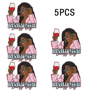 Bad Word Iron On Patches 5PCS Stylish Patch for Personalization and Decoration