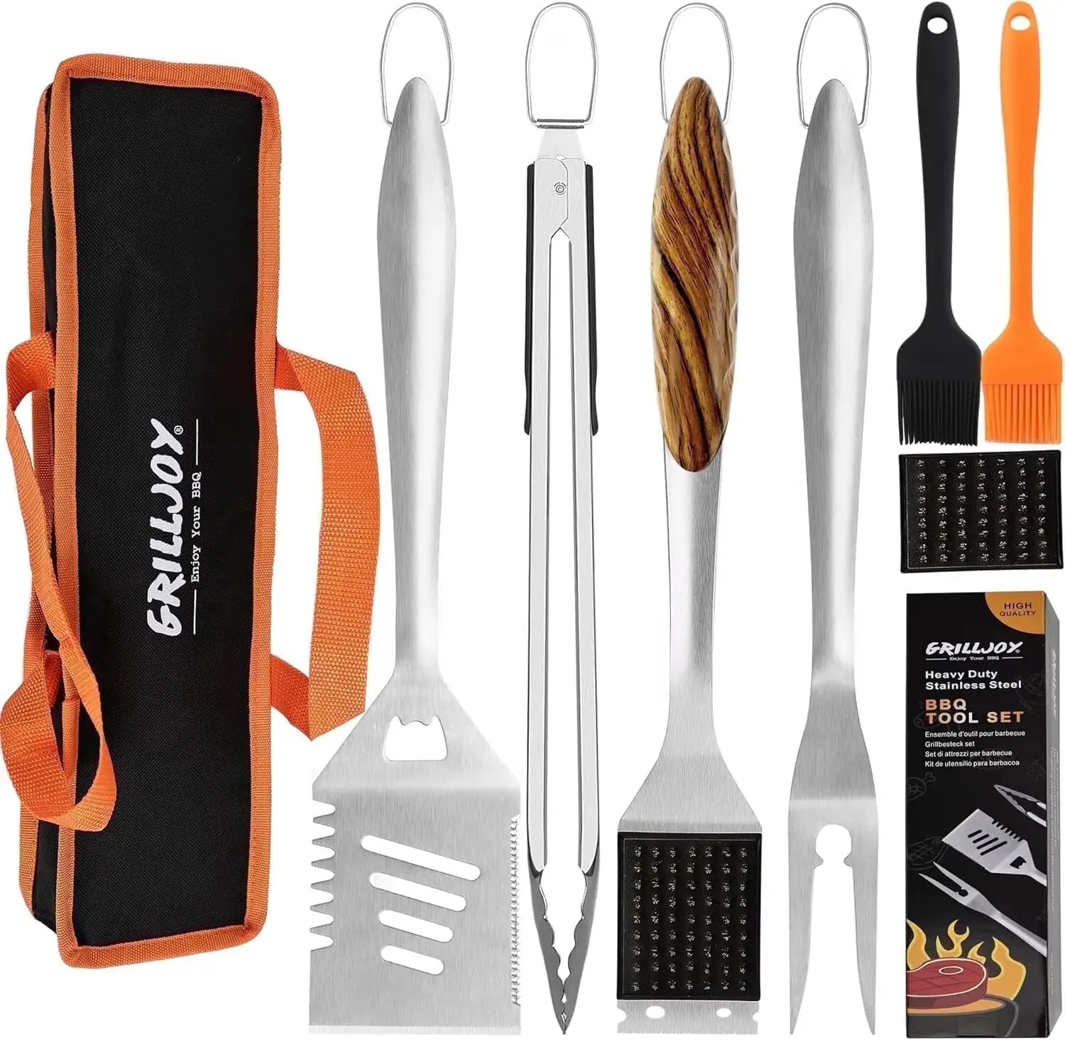 8PCS BBQ Grill Tool Set - Very Best Gift Set for Grilling for Man