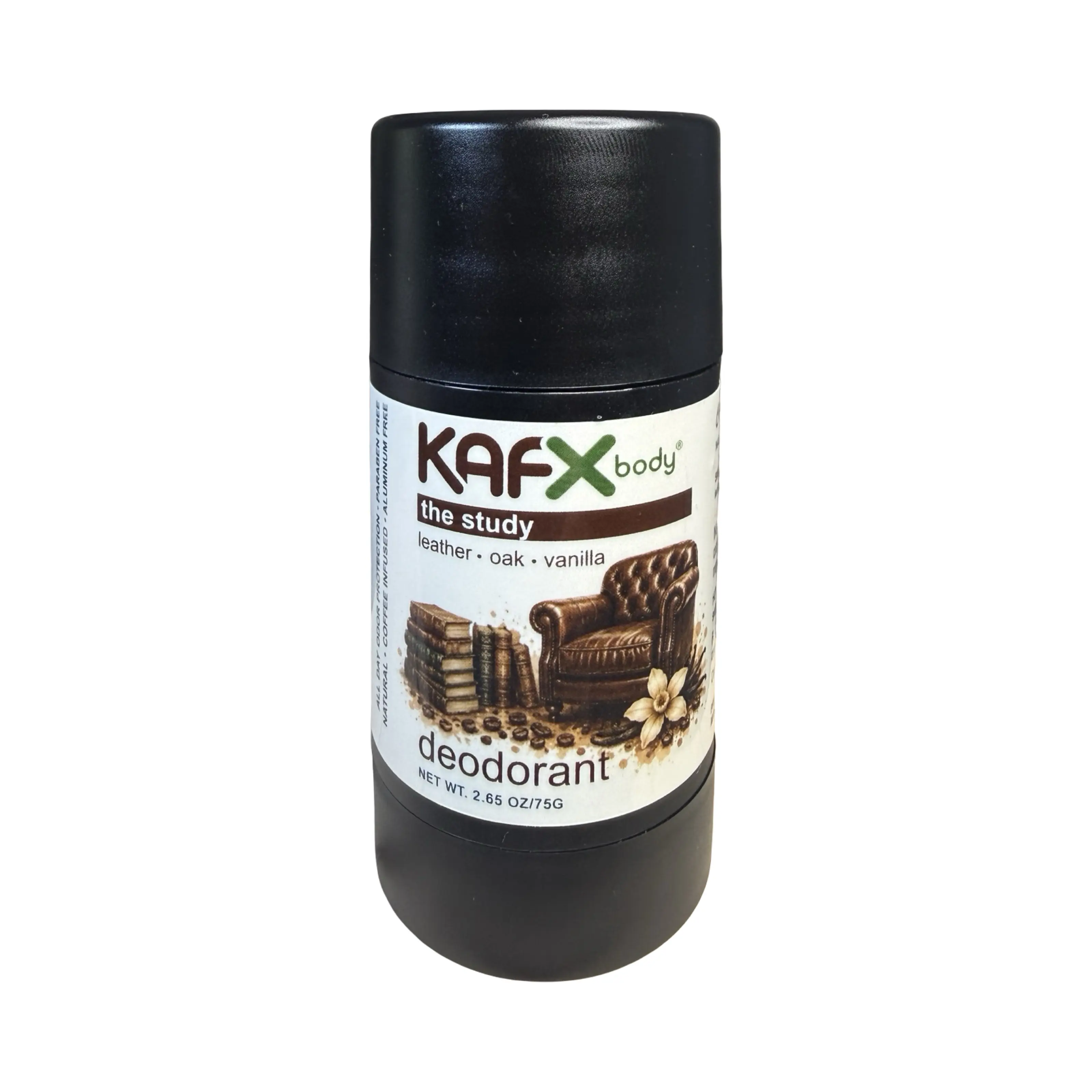 KAFX Body The Study Coffee Infused Natural Deodorant 75g Stick Alcohol-Free Ammonia-Free for Men Women