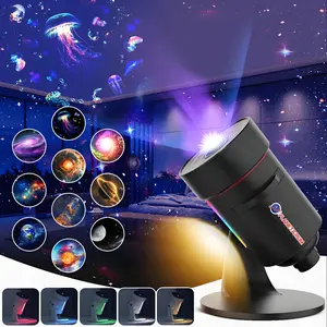 Upgrade 10 in 1 Modern Tabletop Planetarium Projector Suitable for Theater & Outdoor Use - HD Galaxy Projector with Color Night Light, Lens, Adjustable Ambient for Room, Bedroom, Camping