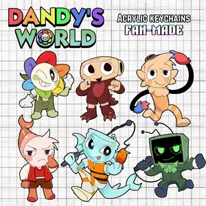 Dandy's World Acrylic Charm Keychains | Dandy, Finn, Vee, Shrimpo, Goob, Shelly