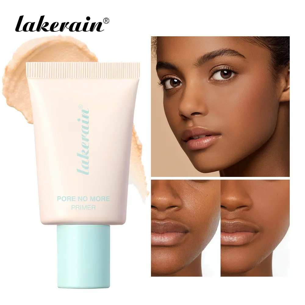 lakerain Pore No More Primer Oil-Control & Pore-Minimizing Face Primer, Cosmetics Primer, Silky Mousse Blurs for a Matte Finish, All-Day Wear for Oily/Combination Skin, Ideal for Women's Daily Makeup & Flawless Base, Makeup Base Cream, No Filter Primer
