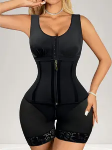 1 Count Butt Lifting & Tummy Control Bodysuit, Built In Shapewear, Women Adjustable Shoulder Strap Zipper Closure Shapewear, Colombian Fajas, High-Stretch Compression Jumpsuit, Breathable Body Shaper, Ideal For Fitness & Active Lifestyle Sculpting