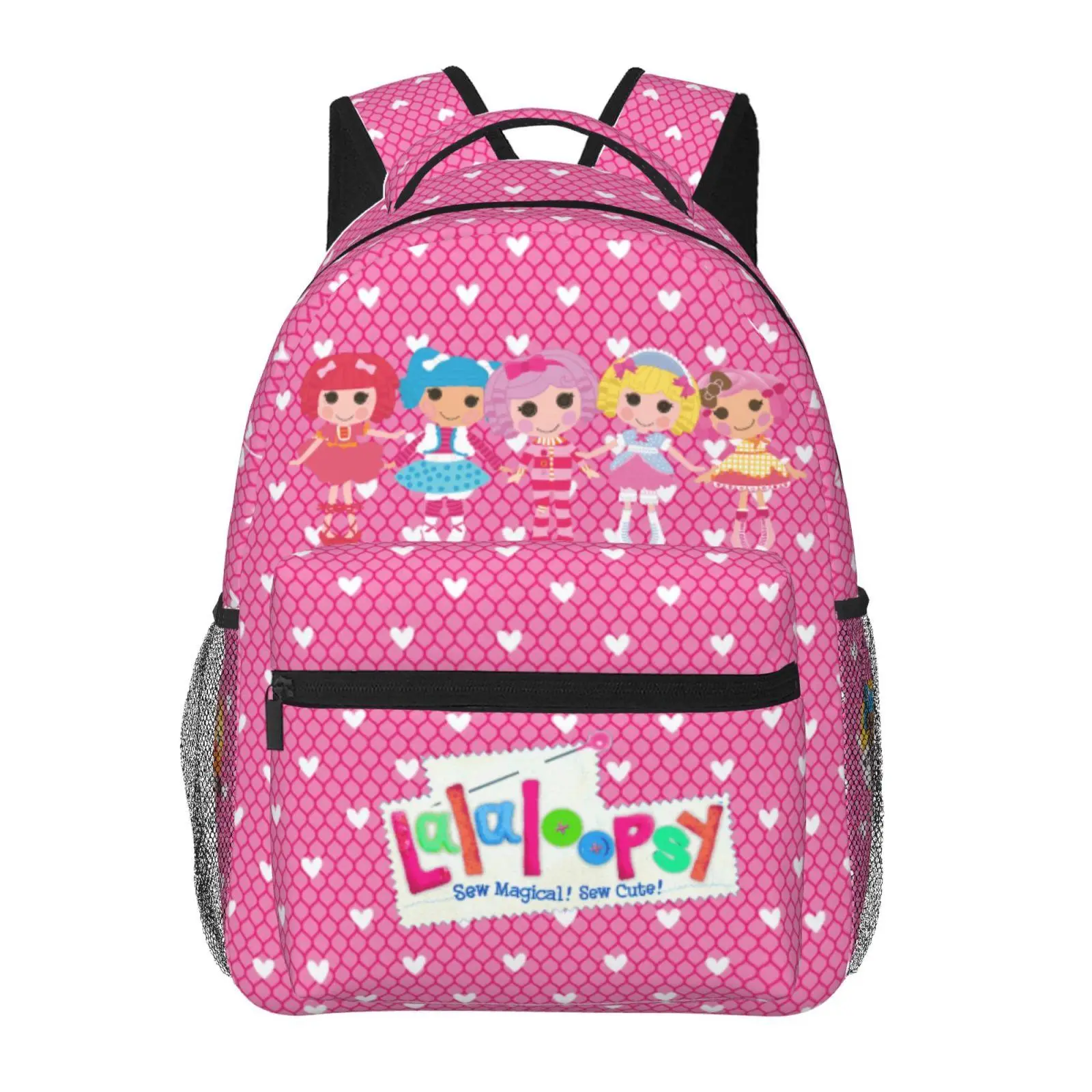 Lalaloopsy Multi-Pocket Student School Bag We're Lalaloopsy Netflix Sturdy Kids Backpack MGA Lalaloopsy Back to School Surprise Gift with Side Water Bottle Holders