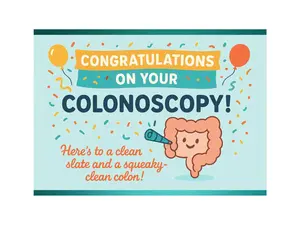 Funny Prank Postcard – “Congratulations on Your Colonoscopy!” – Hilarious Gag Gift for Friends or Coworkers
