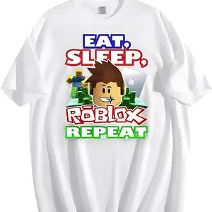 Eat, Sleep, Roblox Repeat Roblox Shirt ShowcasingNostalgic and Iconic Gaming Artwork graphic tee men's t shirts male clothing cute trendy clothes going out outfit