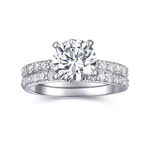 LuxeSparkle CZ Engagement Set 2 Carat Size 6.5