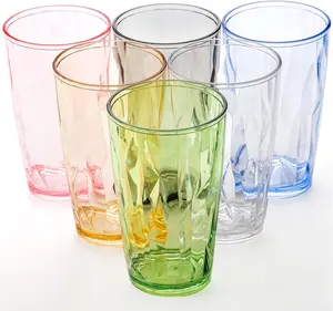6 Pack 17oz Unbreakable Premium Drinking Glasses, Set of 6 Stackable Tritan Tumbler Cups, Plastic Water Cups, Drinkware BPA Free