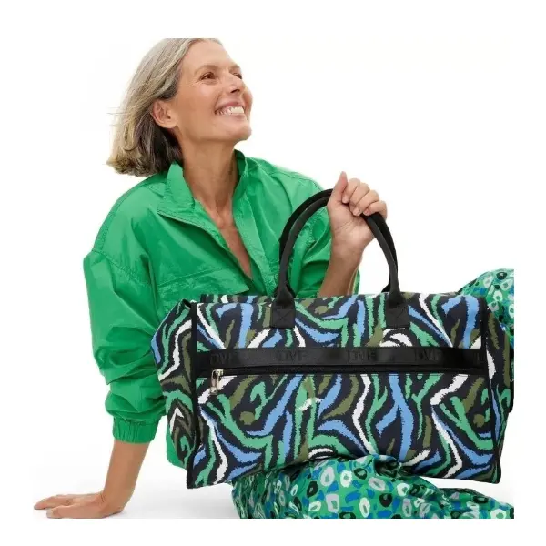 Diane Von Furstenberg DVF X Target Disco Zebra Green Weekender Overnight Bag NWT with Bold Zebra Print Design Compact Travel Bag