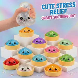 Giant Dumpling Squishy Mystery Box, Soft TPR Expressive Bun Fidget Toy for Anxiety Relief, Unboxing Surprise Random Style, Perfect Holiday Gift for Adults
