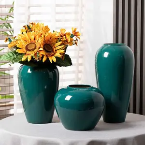 Modern Ceramic Vase, Green Home Decor Piece for Flower Display and Table Arrangements