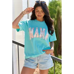 Mama Block Multi Daisy Mint Graphic Tee