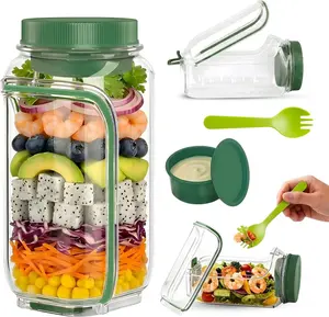 Salad Pod Portable Salad Jar with Leakproof Dressing Container, Meal Prep, Food Storage Container for Office, Work, Travel, Picnic, Gym and Outdoor Use Axton.co