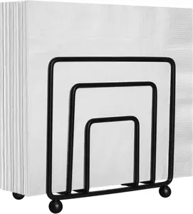 Black Square Farmhouse Napkin Holder - Modern Classic Napkin Holders for Tables, Dining Table Napkin Holders for Kitchen, Kitchen Organization, Black