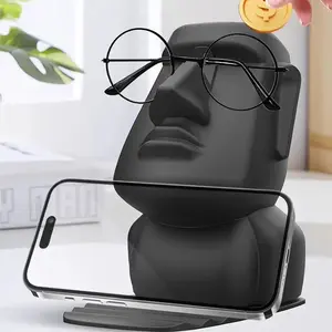 Creative 3 in 1 Phone Stand & Glasses Rack with Coin Storage, 1 Count Desk Storage Decoration, Unique Gifts for Friend Lover Family